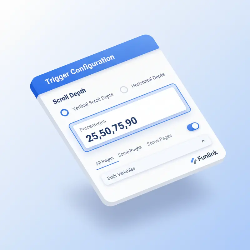Cấu hình trigger để tracking scroll depth bằng gtm với các mốc phần trăm.
