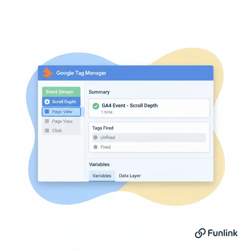 Kiểm tra sự kiện tracking scroll depth bằng gtm trong chế độ Preview.