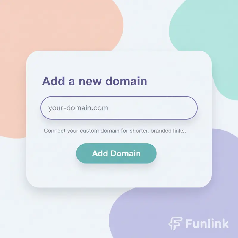 Giao diện thêm tên miền mới để bắt đầu tùy chỉnh link rút gọn trên nền tảng Rebrandly.