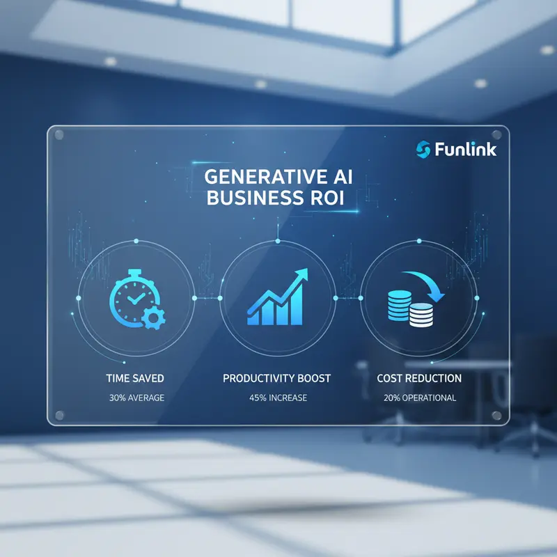Infographic chỉ số ROI khi ứng dụng Generative AI trong doanh nghiệp