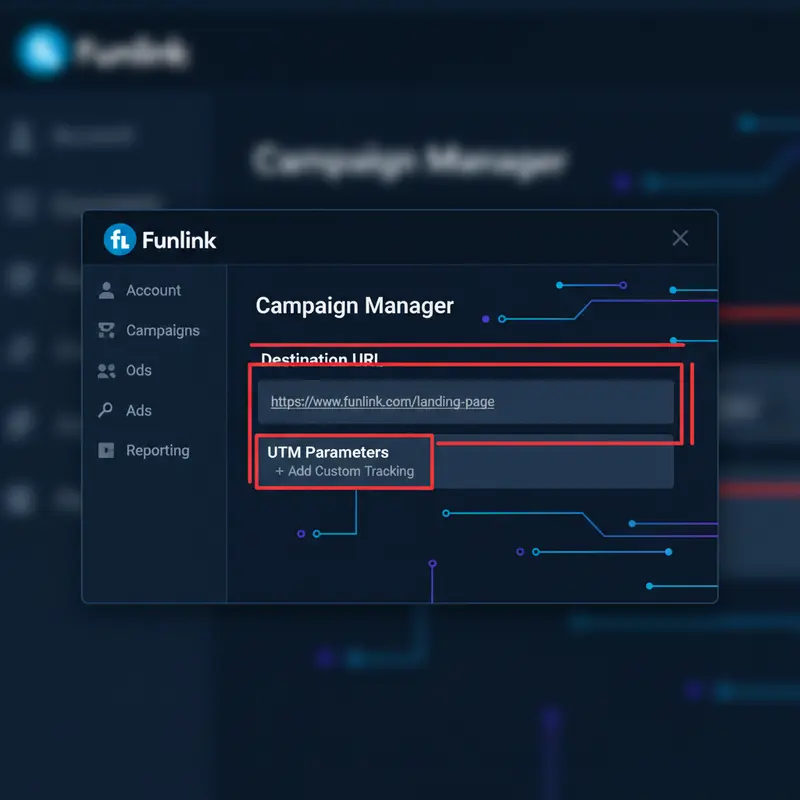 Giao diện cài đặt Dynamic UTM LinkedIn Ads trong Campaign Manager.