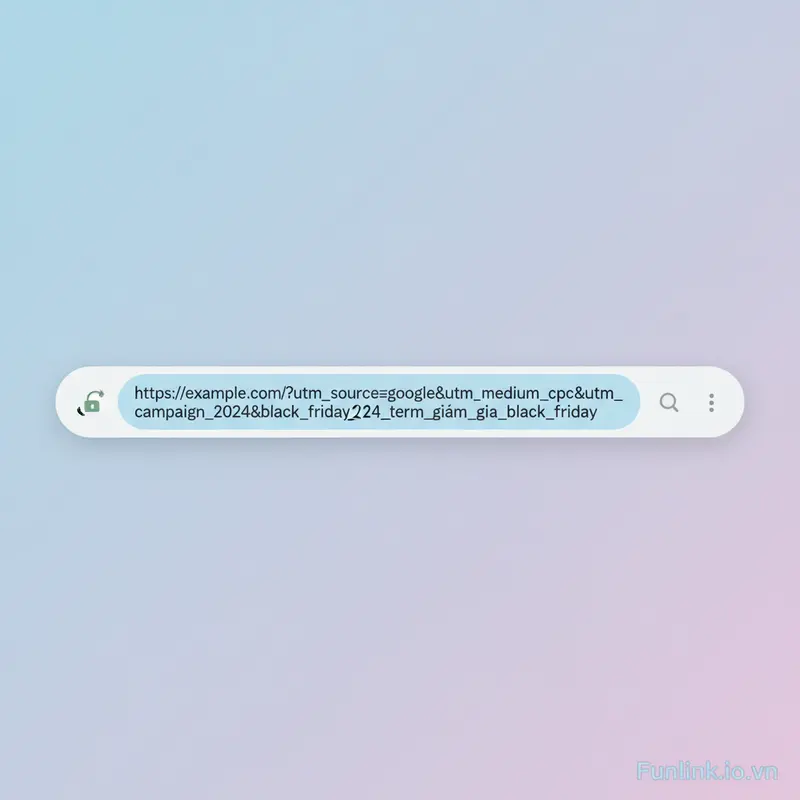 Ví dụ về URL được gắn thẻ utm term giam_gia_black_friday cho một chiến dịch quảng cáo Google Ads.
