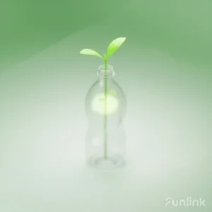 Vật liệu sinh học phân hủy được - hình ảnh lá cây xanh nảy mầm từ vật liệu bioplastic, tượng trưng cho nền kinh tế tuần hoàn.