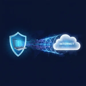 Một chiếc khiên bảo vệ một quả địa cầu kỹ thuật số, minh họa cho khái niệm VPN là gì