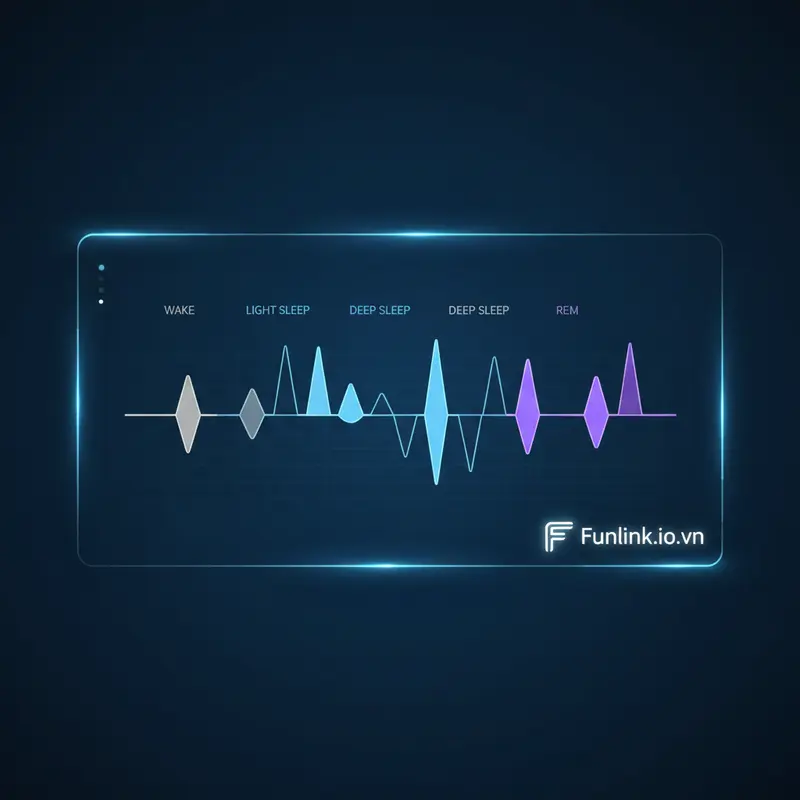 Biểu đồ các giai đoạn giấc ngủ được theo dõi bởi thiết bị wearable tech.