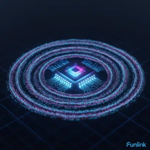 Wi-Fi 7 là gì - một con chip xử lý phát ra luồng sóng tín hiệu công nghệ cao mạnh mẽ.