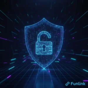 Xác thực hai yếu tố 2FA là gì - hình ảnh tấm khiên công nghệ cao bảo vệ một ổ khóa kỹ thuật số.