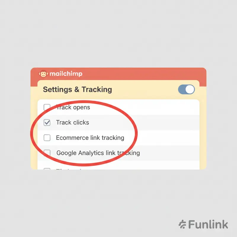 Kích hoạt Google Analytics link tracking trong cài đặt chiến dịch Mailchimp.