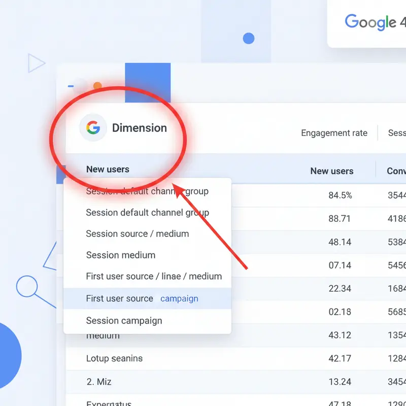 Thay đổi dimension thành Session campaign để xem báo cáo UTM trong Google Analytics.