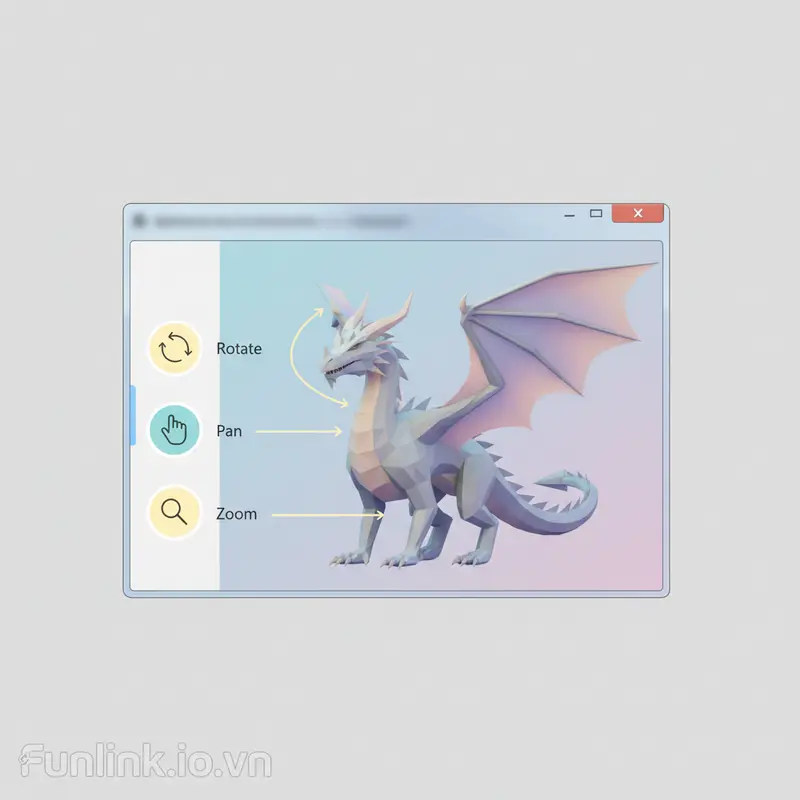 Hướng dẫn xem file STL bằng phần mềm 3D Viewer mặc định của Windows với mô hình rồng 3D.