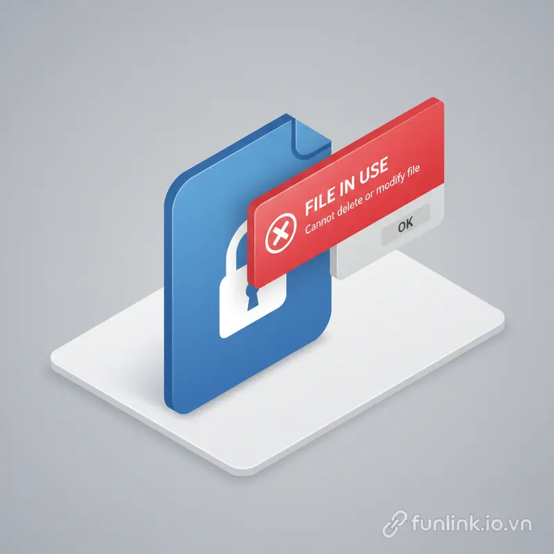 Minh họa lỗi không xóa file cứng đầu không xóa được trên Windows.