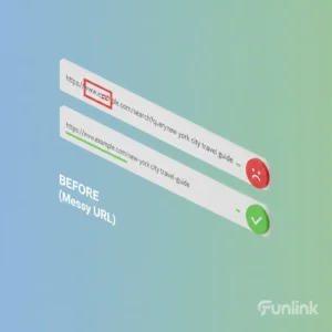 Minh họa xử lý dấu cách trong url từ ký tự khó đọc sang định dạng gạch ngang chuẩn SEO.